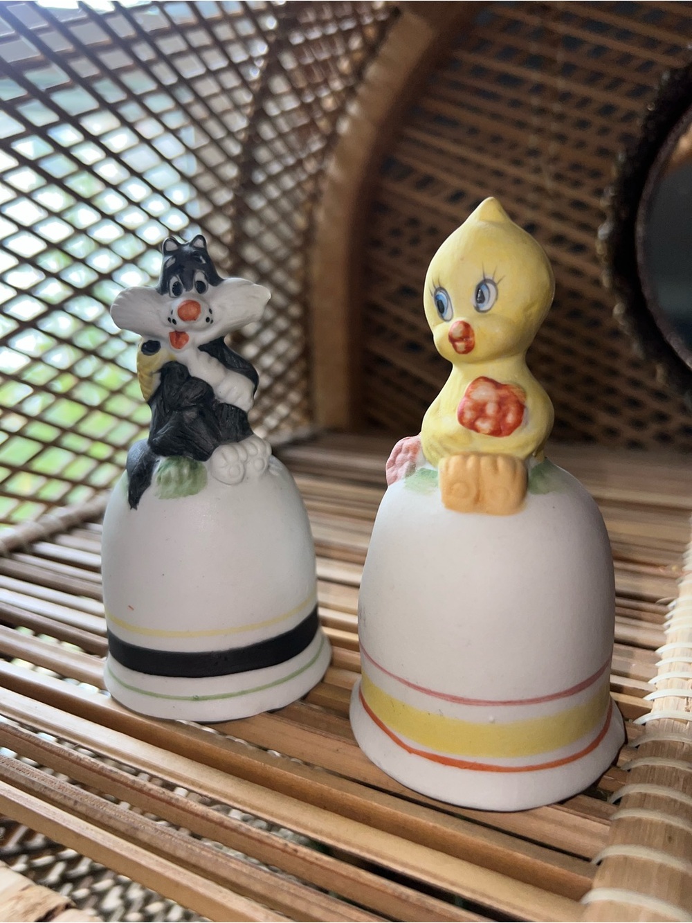 Vintage Tweety Bird & Sylvester Ceramic Bells
